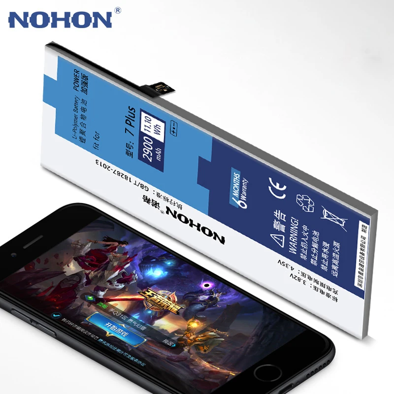 NOHON для iPhone 6 Plus 6 S плюс 7 8 батарея Настоящее Высокое ёмкость Замена батареи Bateria инструменты