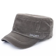 HT1743 винтажная Мужская кепка с плоской подошвой, Классическая Ретро помытая хлопковая армейские кепки, повседневная женская армейская бейсболка с возможностью регулировки размера, шапка для папы