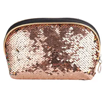 

New Fashion Mermaid Sequin Pencil Case Cosmetic Makeup Coin Pouch Storage Zipper Purse Hot Cosmetic Bags(Champagne+Gold)
