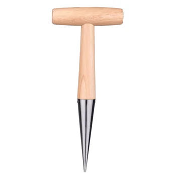 

1PC Garden Sow Pistol Grip Steel Dibber for Planting Seeds and Bulbs Hand Tools Stainless steel+Wood Garden Sow Dibber New O7