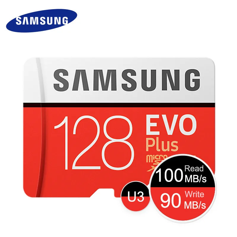 Карта памяти SAMSUNG EVO Plus 128 Гб 64 Гб U3 SDXC Micro Sd карта 32 Гб U1 SDHC Class 10 Microsd UHS-I TF карты до 95 МБ-100 МБ/с