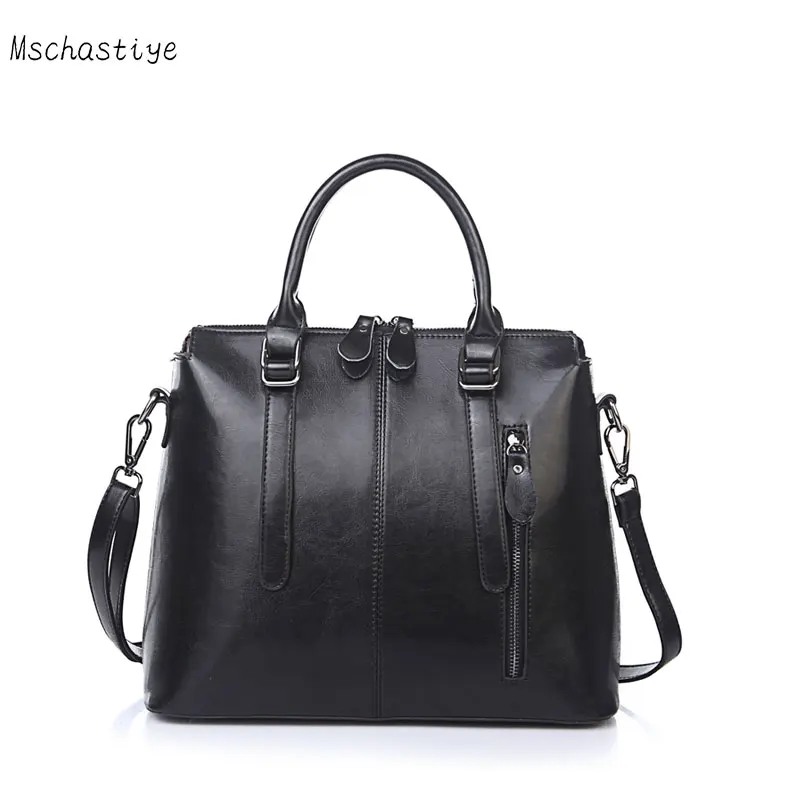 Genuine Leather bag Handbag Women Cow leather Vintage Crossbody bags Women Messenger Bag Zipper Black Red Tote Bags Mschastiye