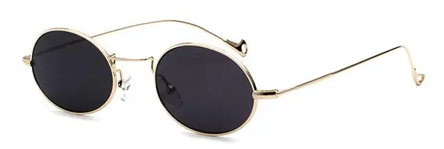 gold black Овальной формы с бесцветными стёклами солнцезащитные очки из метала золотого цвета маленькие рамки модные очки Модные мужские красные оттенки женские Брендовые очки леди UV400 - Цвет линз: gold black