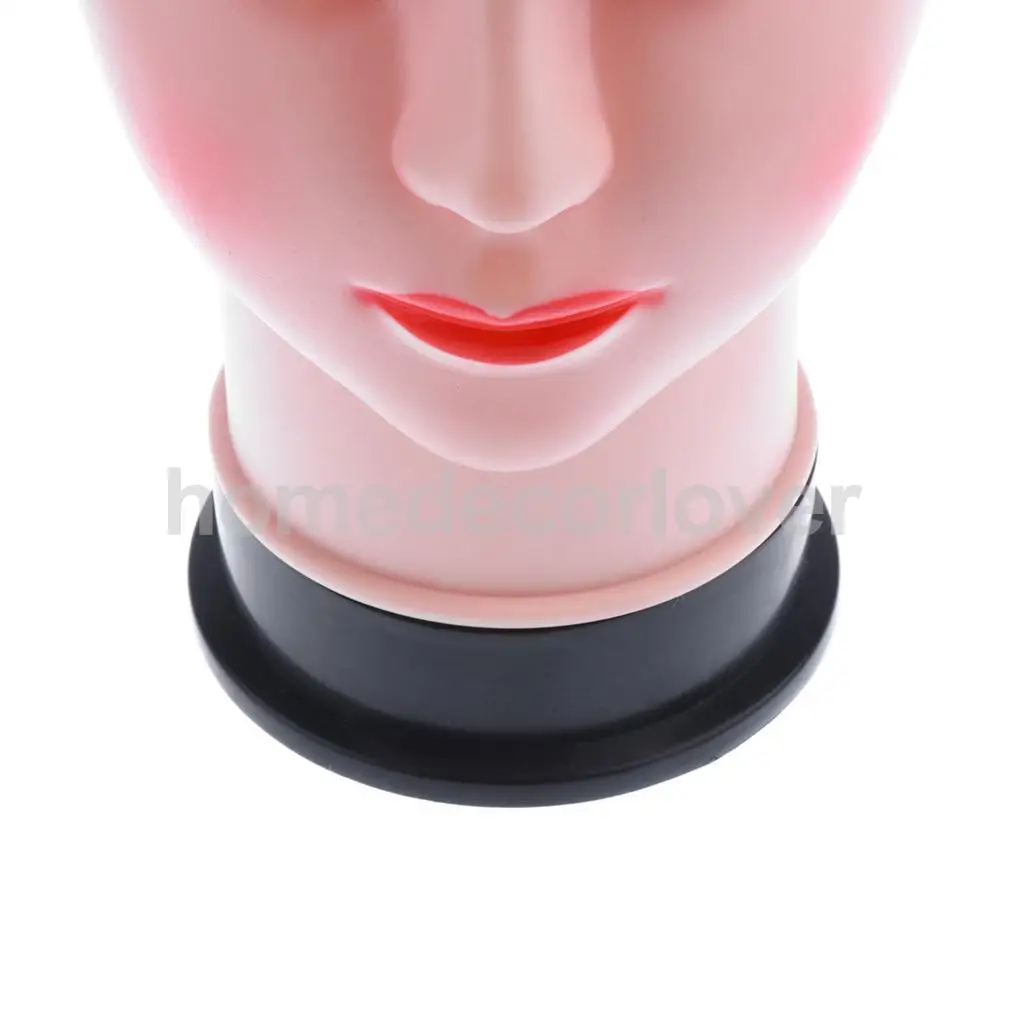 PVC Female Bald Mannequin Head Model Wig Making Hat Glasses Display Stand 