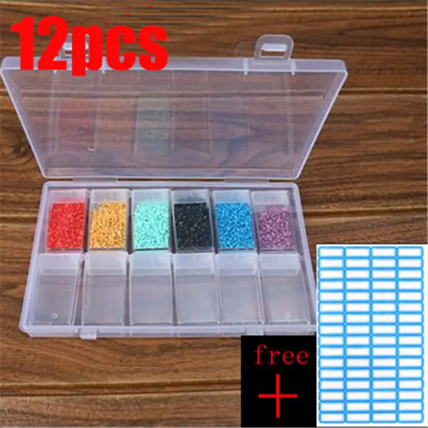 High Quality Diamond Painting Tool Container Diamond Embroidery Stone Storage Accessory Mosaic Convenience Box With Free Sticker