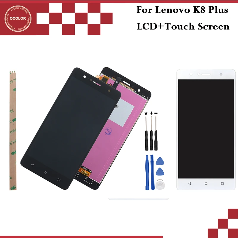 

ocolor For Lenovo K8 Plus LCD Display and Touch Screen 5.2" Mobile Phone Accessories For Lenovo K8 Plus With Tools And Adhesive