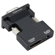 HDMI to VGA Adapter with Audio HDMI Female to VGA Female AV Converter Connector for XBOX360 PS3 TV Box Projector