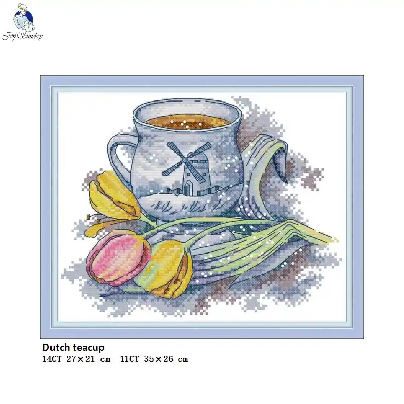Набор для вышивки крестиком Teacup серии из разных стран рассчитан на печать холсте