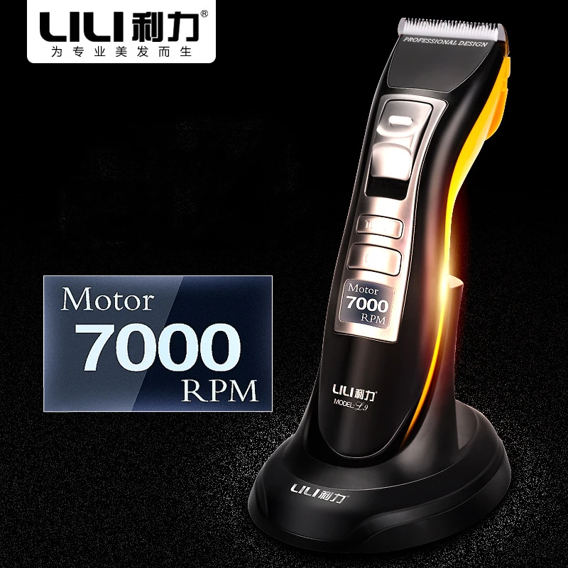 Koop Professionele Oplaadbare Elektrische Tondeuse Titanium Hoofd kapper Tondeuse voor Mannen Smart LCD Display Haar Snijmachine