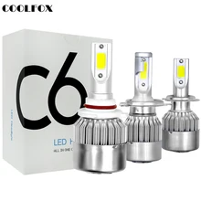 COOLFOX Araba kafa lambası ampulleri C6 H4 LED H7 H8 H11 H13 H1 H3 H27 880 9007 9006 9005 9004 HB2 HB3 HB4 LED Far Kiti Otomatik...