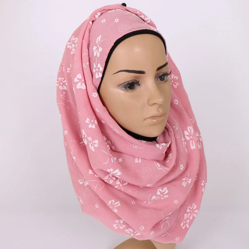 Элитный бренд весенний цветок Для женщин шарф вышивать длинные шарфы хлопковая зимняя шаль леди пашмины бандана Хиджабах женский