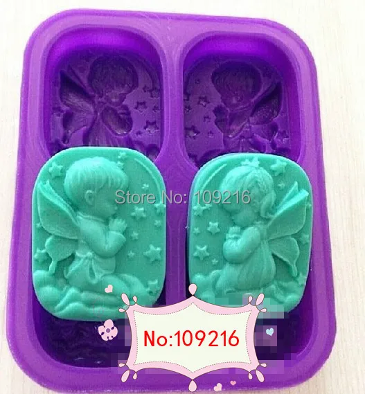 

1pcs Four-Holes Angel Baby (xj536) Silicone Handmade Soap/Cake Mold Crafts DIY Mold