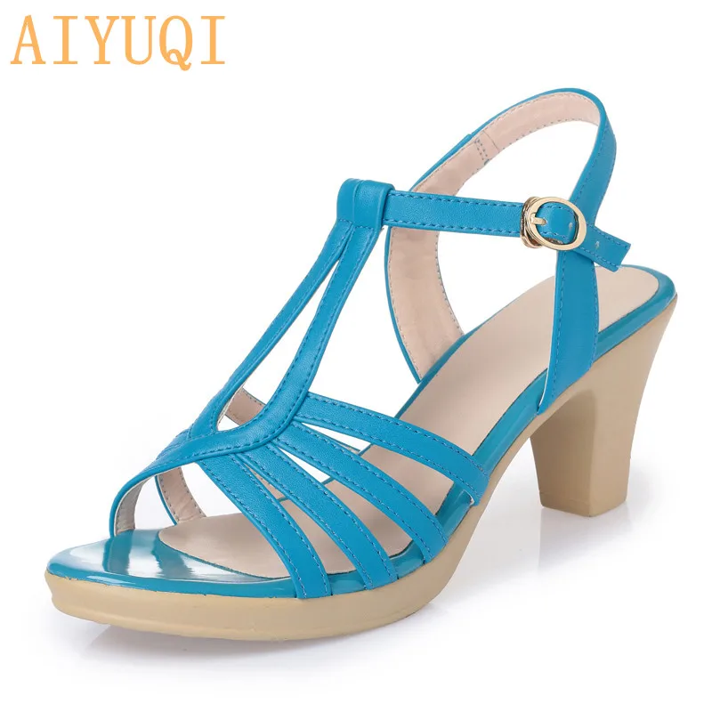 

Sandals female summer, 2019 new microfiber leather women sandals, high heel 1 word deduction toe fashion fish head shoes women