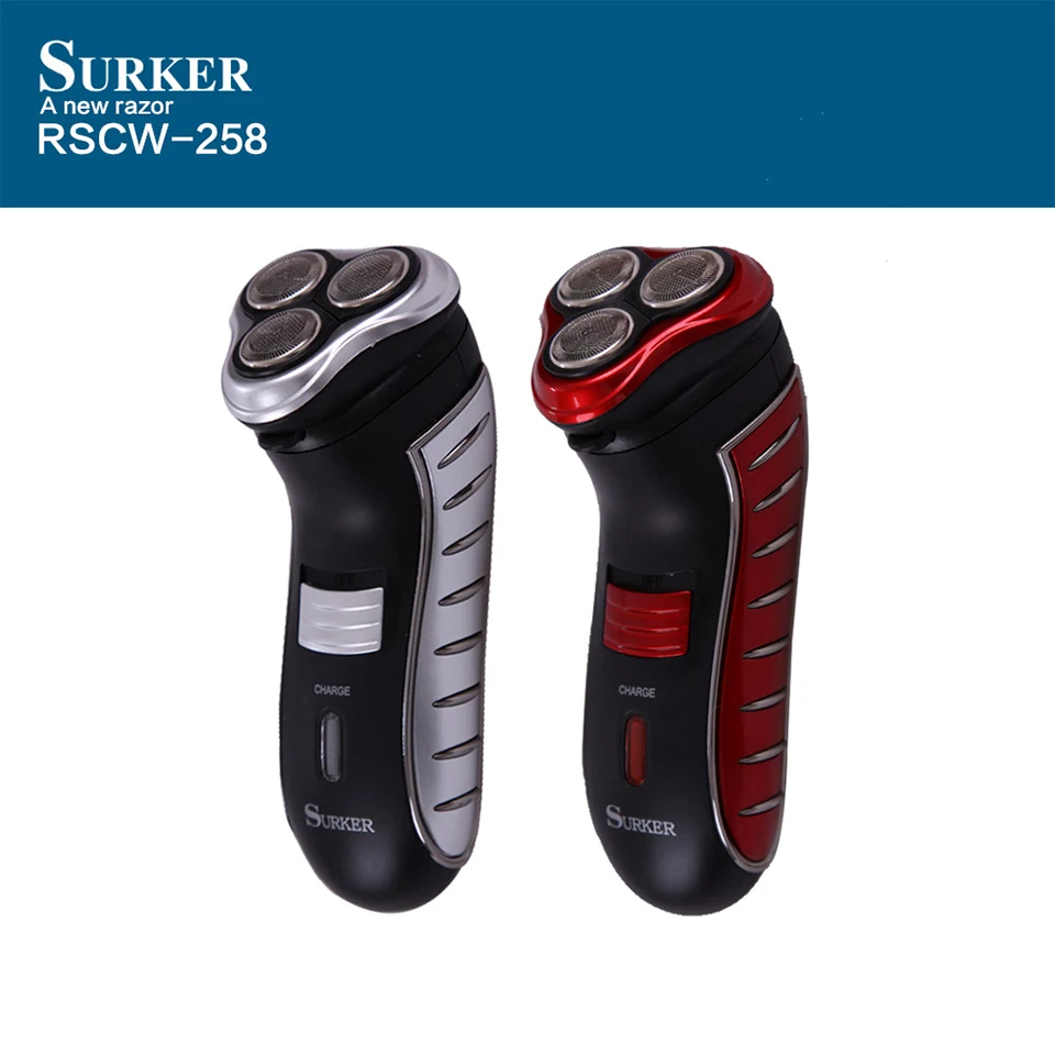 

SURKER RSCW-258 Electric Shaver Beard Trimmer Rechargeable Rotating Floating 3 Heads Random Color EU Plug Father 's Day Gift