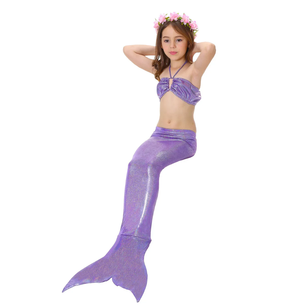 3 Pz Ragazze Bambine Coda Di Sirena Nuotabile Set Bikini Costumi Da ... 3 Pz Ragazze Bambine Coda Di Sirena Nuotabile Set Bikini Costumi Da ...