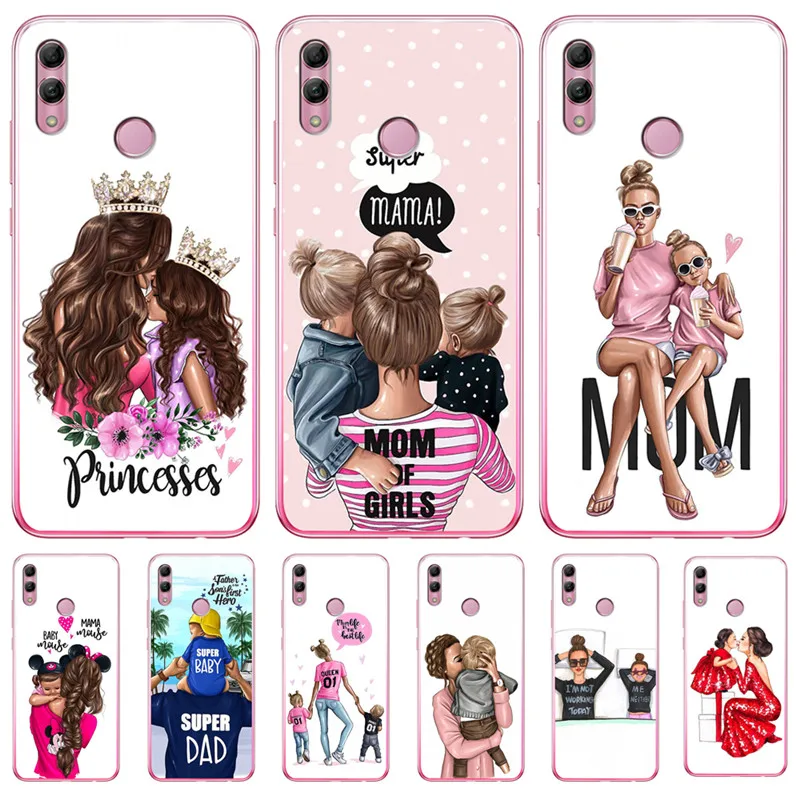 

Luxury Baby Mom Girl Queen Woman For Huawei Honor 10 9 8 8X 8C 7A 7C 7X 7 6X 6A Lite phone Case Cover Funda Coque Etui cartoon