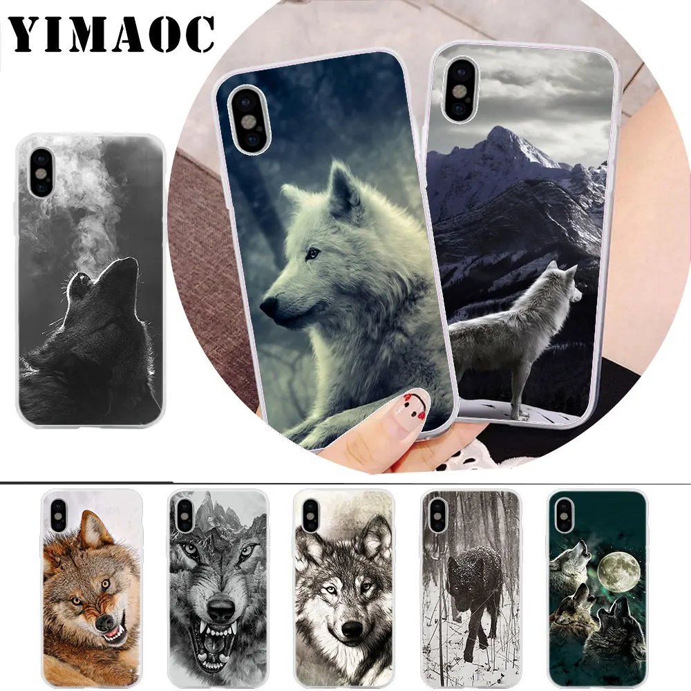 

YIMAOC wolf animal Soft Silicone Case for iPhone X r s Xr Xs Max 8 7 6S 6 Plus 5 5s SE