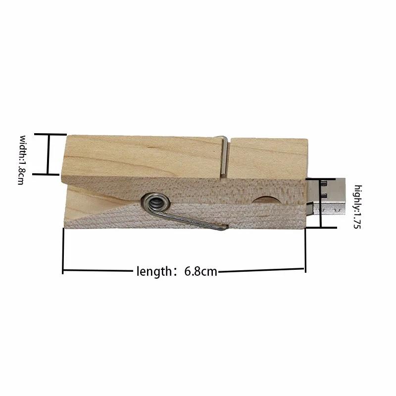 Накопитель Дерево Клип Dual USB 4 ГБ 8 ГБ 16 ГБ 32 ГБ 64 ГБ памяти USB флэш-накопитель флешки подарок одежда 128 ГБ usb флэш-памяти