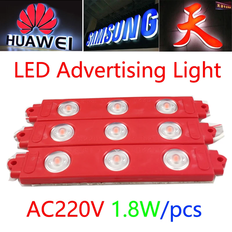 

Waterproof 220V LED Strip Light 2835 Cable Advertising Lamp 3M Tape Ledstrip Outdoor Advertisement Signboard Moudle Light 20pcs