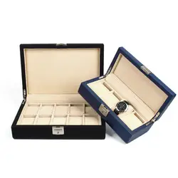 Часы ювелирные изделия пустая коробка pu кожаный дисплей для хранения с замком коробка новые высококачественные коробки для часов