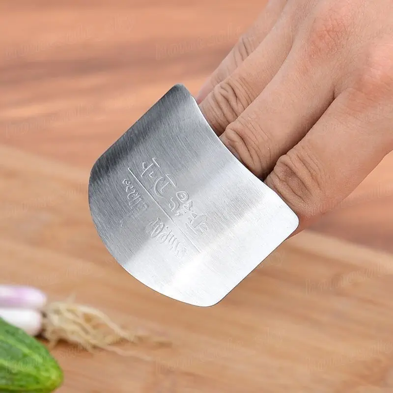 Протекторы для пальцев, кухонный протектор для пальцев из нержавеющей стали, безопасный защитный нож для рук - Цвет: Светло-серый