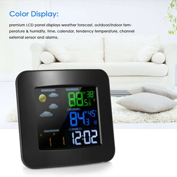 

Wireless Weather Station Thermometer Hygrometer Barometer with Indoor Outdoor Temperature Humidity Display Alarm Clock