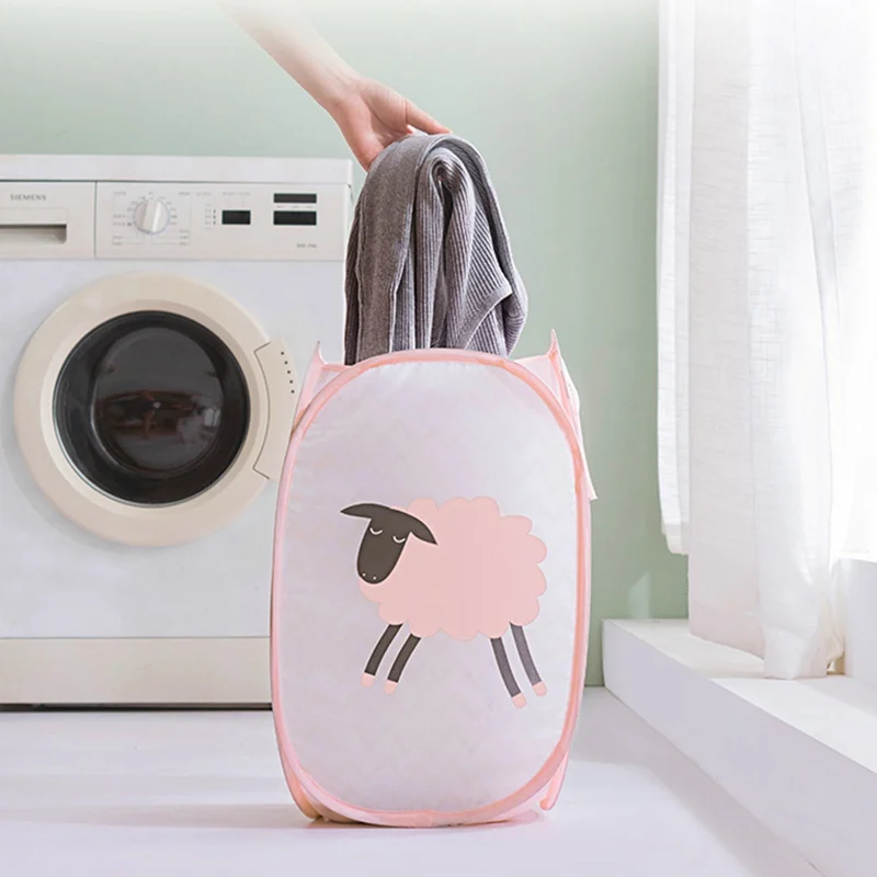 Cartoon hamper folding laundry basket Household dirty clothes storage basket for dirty clothing