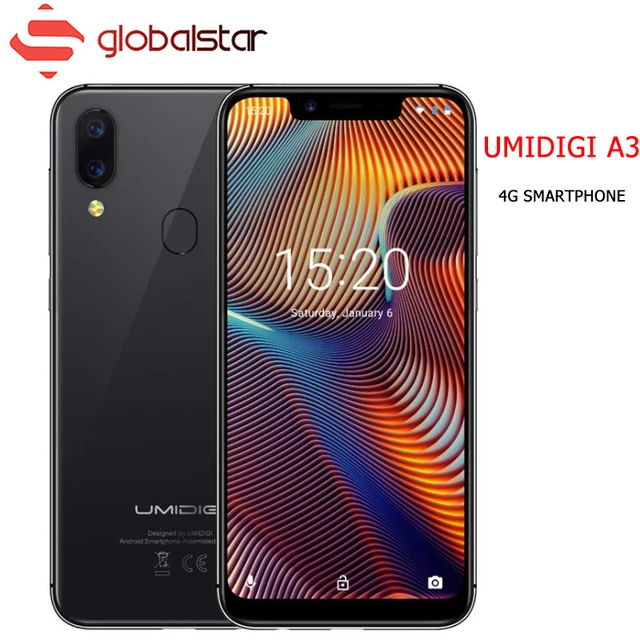 Special Price UMIDIGI A3 5.5"inch cell phons HD+display 2GB+16GB smartphone Quad core Android 8.1 12MP+5MP Face Unlock Dual 4G Mobile phone