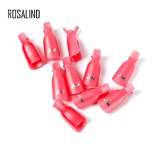 ROSALIND 10 шт./компл. пластиковые колпачки для удаления лака для ногтей Очиститель УФ-гель для ногтей зажимы для Дизайн ногтя маникюрные салфетки инструменты для ногтей