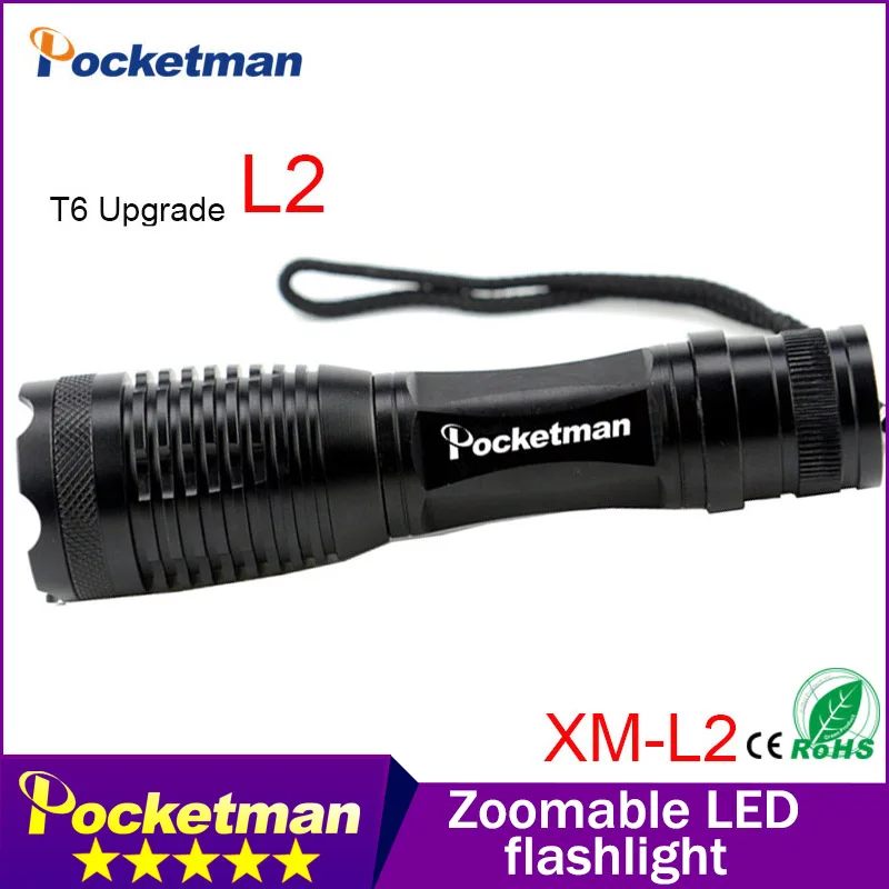zk50 CREE XM-L2 4500LM lumens LED Flashlight Zoomable T6 LED torch lantern Super Bright Waterproof Flashlight