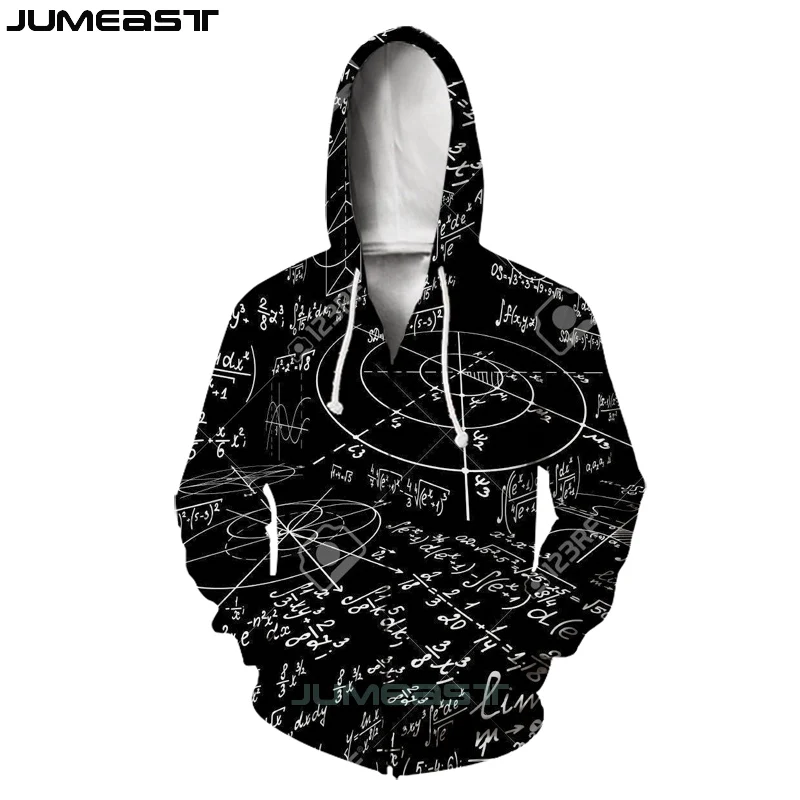 

Jumeast Brand New Arrival Men/Women 3D printed Zipper Hoodies Math Physics function Pullovers Fashion Jacket Casual Sweatshirt