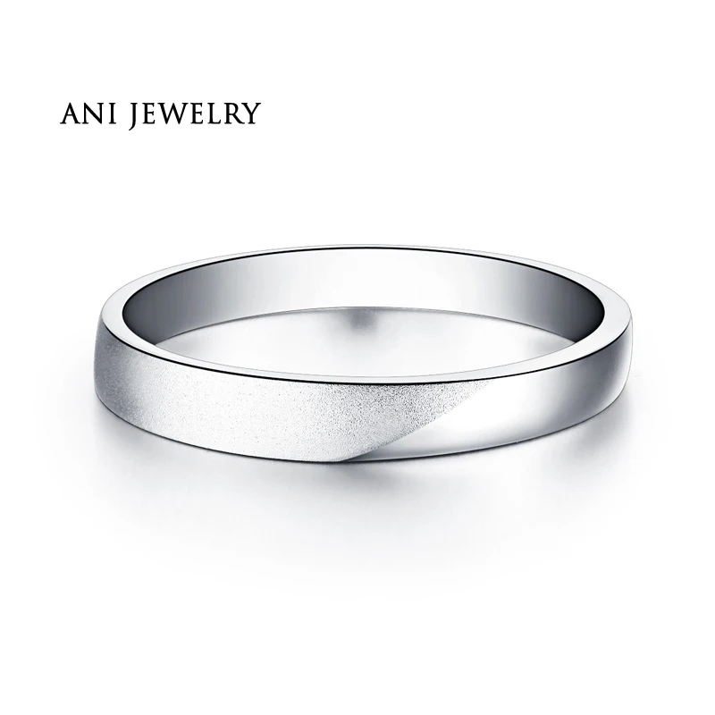 ANI, 18 К, белое золото(AU750), обручальное кольцо, 0,11 карат, сертифицировано I/SI1, ювелирные изделия с натуральным бриллиантом, романтическое кольцо для пары, предложение для влюбленных