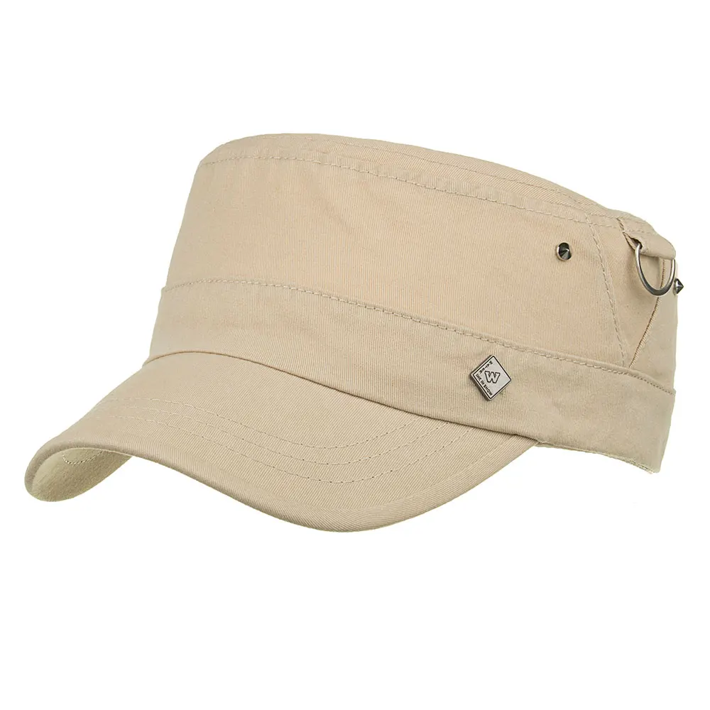 Joymay Новое поступление весна унисекс Регулируемая плоская кепка военные шапки Мода Досуг Повседневный западный стиль Snapback HAT P016 - Цвет: Beige