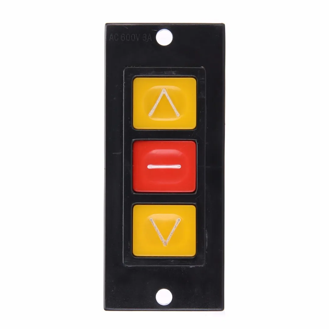 Mayitr Up Down Stop 3 Buttons Switch Black Plastic Housing Push Button