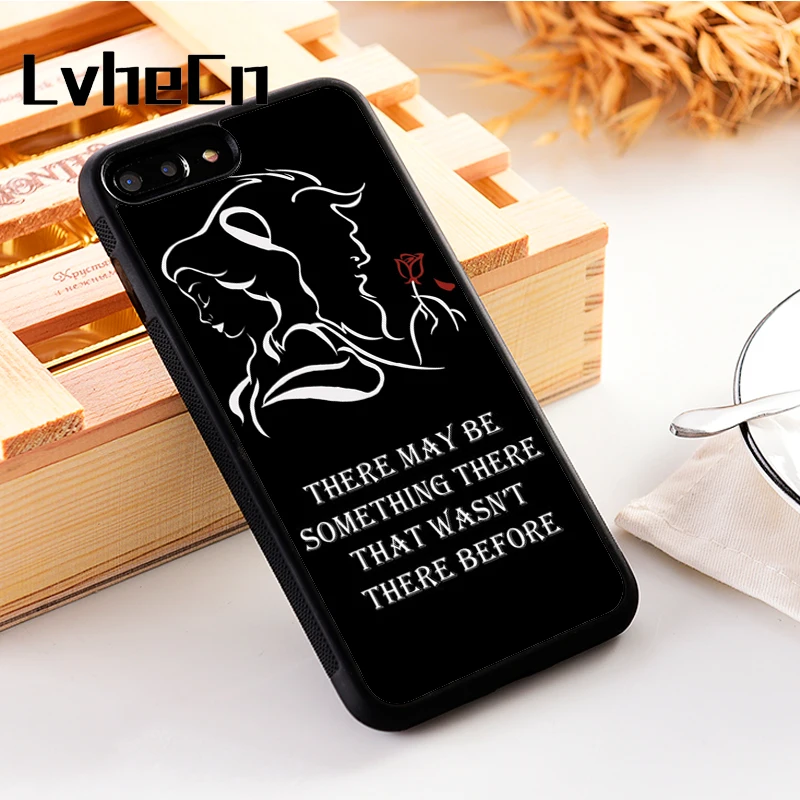 

LvheCn 5 5S SE phone cover cases for iphone 6 6S 7 8 Plus X Xs Max XR Soft Silicon TPU BEAUTY AND THE BEAST LOVE