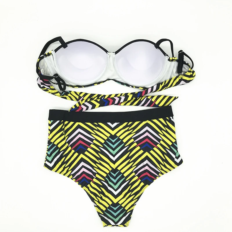 Online Sexy Bikinis Plus Größe Retro Druck Badeanzug Frauen Bademode Große Brust Push Up Brazilian badeanzug Maillot de Bain Femme 4XL