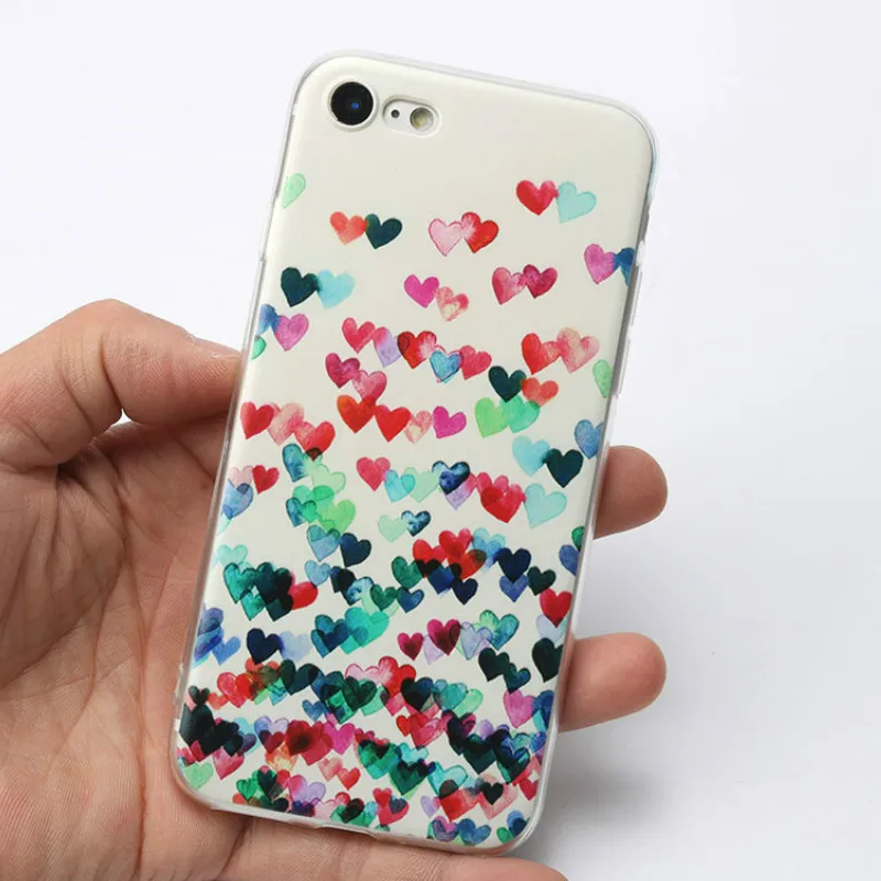 Силиконовый чехол для телефона iPhone 7 гладкий Чехол сердце любовь цветок листья