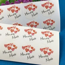 1200 шт/партия 3,5 см круговой Печатный выше "ручная работа" и наклейка клеящиеся этикетки стикер s DIY для коробки/подарка/конверта