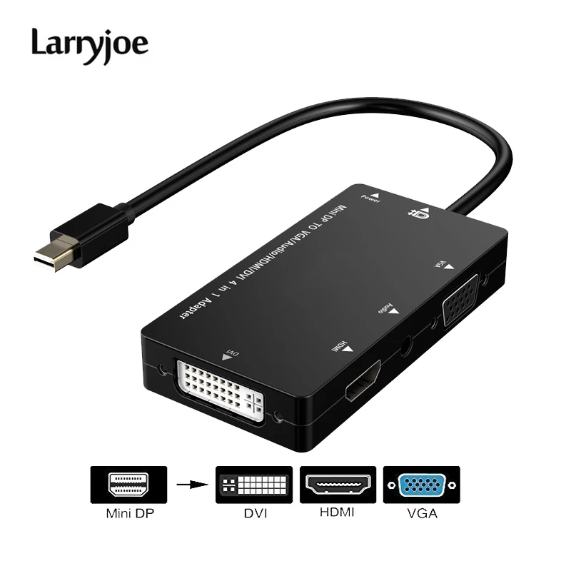 Док станция Larryjoe Thunderbolt 2 Mini Display Port to HDMI VGA DVI многопортовый концентратор адаптер 4
