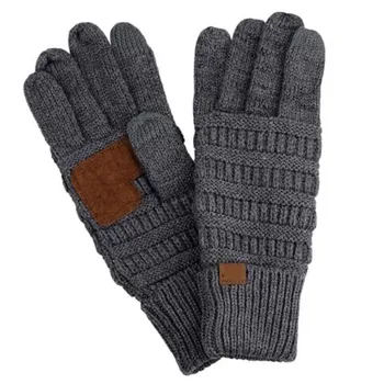 

2019 Europe America Fashion Knitted Gloves Mittens Brand Autumn Winter Warm Touch Screen Cycling Gloves For Women And Men