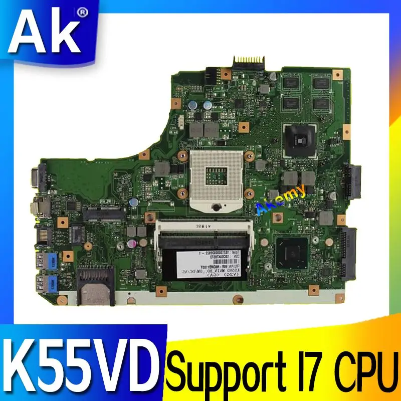 

AK K55VD Laptop motherboard for ASUS K55VD K55A A55VD F55VD K55V K55 Test original mainboard Support for I7 CPU