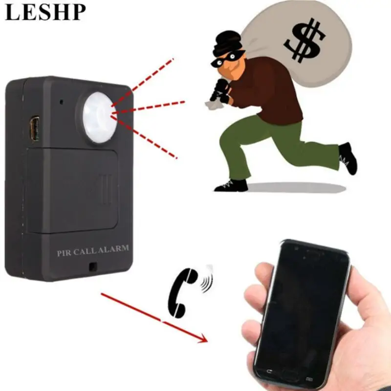 Goedkoop Mini GSM PIR Alarm Motion Sensor Alarm Infrarood Draadloze GSM Alarm Anti diefstal Motion Detector Met EU Plug Hoge gevoeligheid