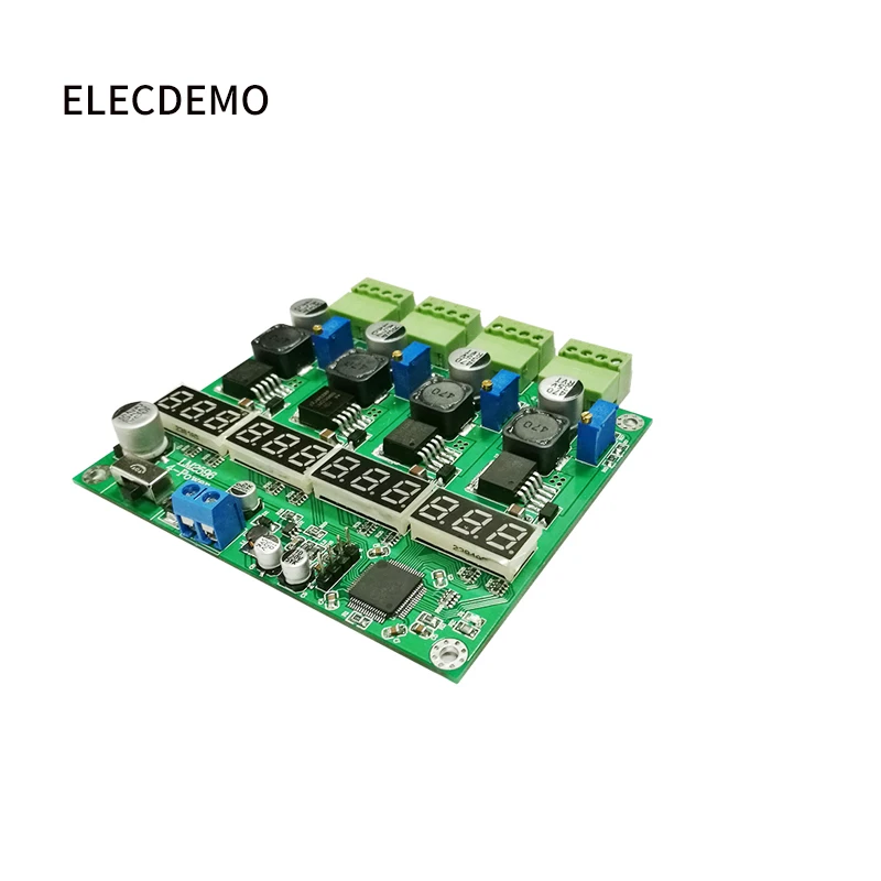 Módulo de Fonte de Alimentação Multi-canal de Comutação Quatro Display Digital Módulo Dc-dc Ajustável Buck Output Power Module Lm2596 - Imagem 3