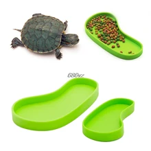 Useful Reptile Feeder Pets Crawler Bowl Basin Water Fountain Turtle Aquatic Pet Supplies New Footprint shape N27 Drop Ship