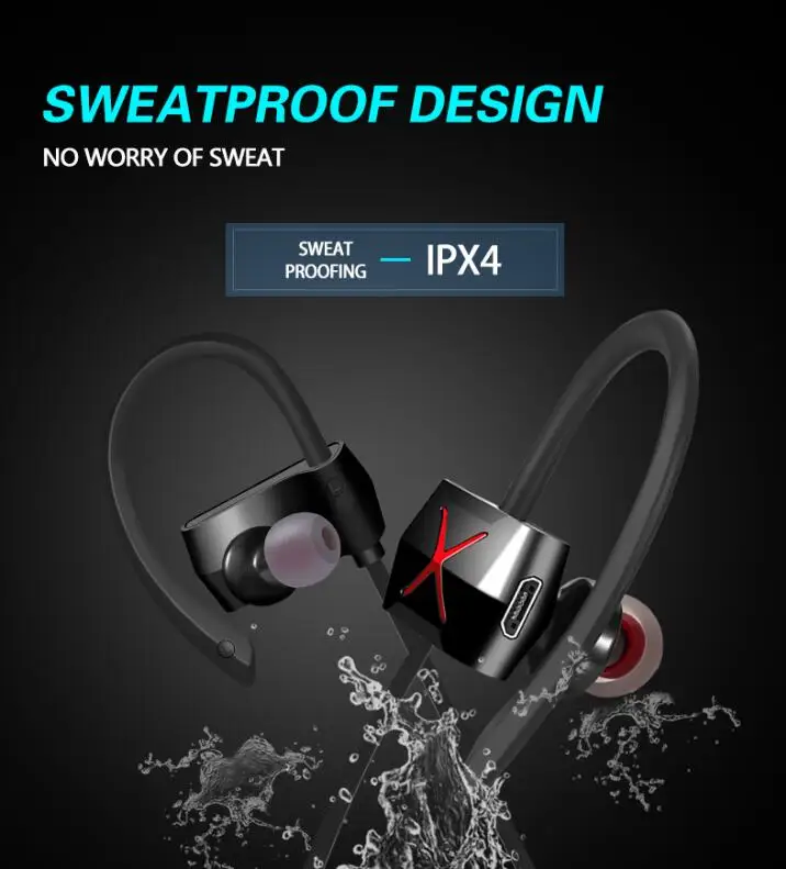 Новый naiku Bluetooth наушники стерео гарнитура спортивные Бег беспроводной IPX4 Hands Free