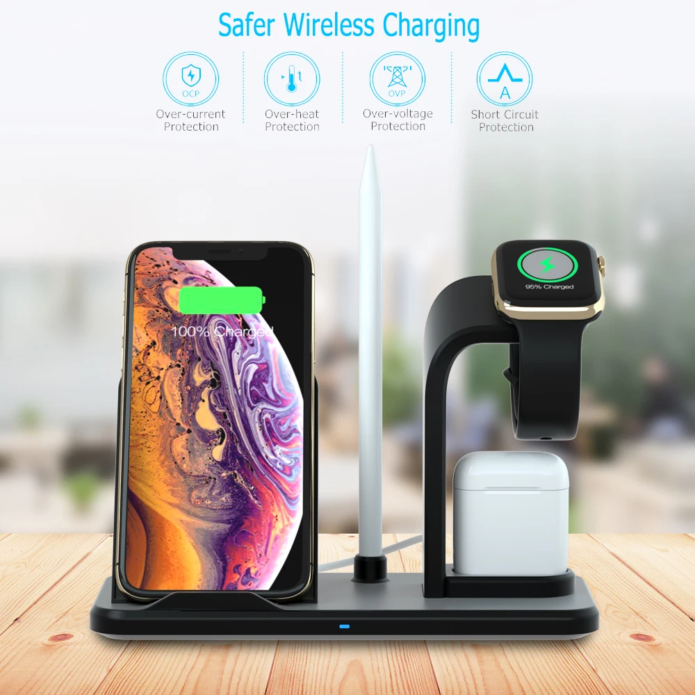 IToncs 3 в 1 10 Вт Qi держатель беспроводного зарядного устройства подставка для Iphone XS