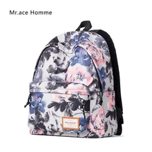 Mr. ace homme Брендовые женские рюкзак сумка Пион цветок печати рюкзак школьные сумки для девочек-подростков дорожные сумки для ноутбуков Mochila