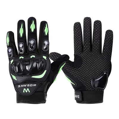 WOSAWE перчатки для сенсорного экрана Мотоциклетные Перчатки жесткий корпус заездов Luvas Guantes защита для мотокросса гоночные перчатки - Цвет: Зеленый