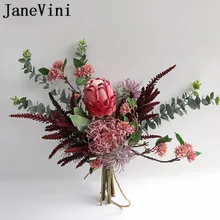 JaneVini винтажный искусственный цветок Свадебный букет Западная свадебная брошь с букетом невесты букеты Blumenstrauss
