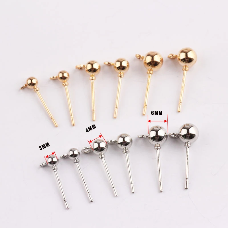 

DAWNJOE 20 pcs/lot Fashion Plating Band Earrings Finding Accessories 3-6 mm Making Stud Ear DIY Drop Earring Jewelry Finding